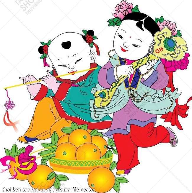 thoi ken sao vui ve ngay xuan file vector